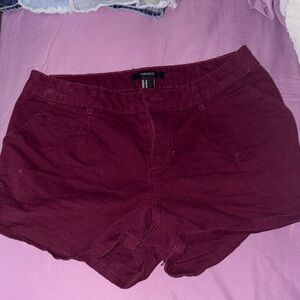 Forever 21 High Waist Maroon Shorts